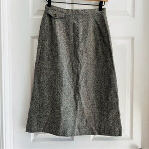Vintage 70’s\80’s Prestige Boston Classic Gray Wool Blend Herringbone Skirt 10